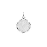 Gerhodineerd 925 Zilveren Graveerhanger - 18mm Hoogte, Poli/Ijsmat Afwerking | Uniek en Persoonlijk Sieraad