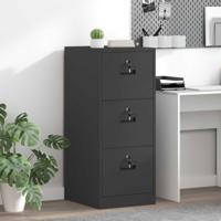 Bestandenkast Zwart 44 x 50 x 106,5 cm Koudgewalst Staal