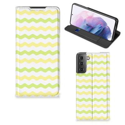 Samsung Galaxy S21 Plus | Hoesje met Magneet | Waves Yellow
