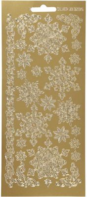 Creative stickervel Sneeuwvlokken junior 23 cm folie goud