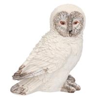Dierenbeeldje Sneeuwuil Snowy - wit - vogel - 12x13cm - polyresin