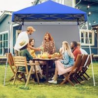 Paviljoen 2x2 m Pop-up Vouwpaviljoen Hoogteverstelbaar met Zijwand & Bodemhaak Waterdicht & Zonbescherming Feesttent Blauw