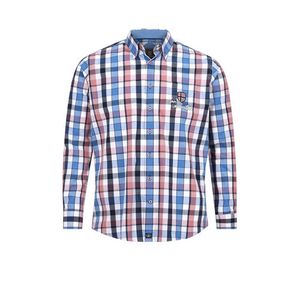 Jan Vanderstorm geruite oversized overhemd SEAMAS Plus Size blauw/rood
