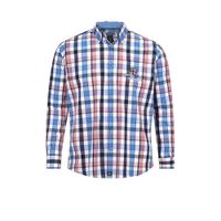 Jan Vanderstorm geruite oversized overhemd SEAMAS Plus Size blauw/rood - thumbnail