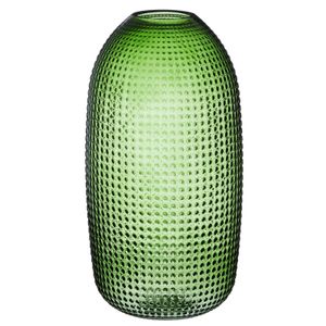 Ronde vaas van groen glas 36 cm transparant glas