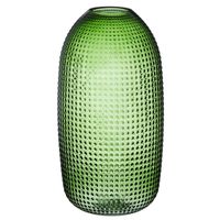 Ronde vaas van groen glas 36 cm transparant glas