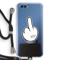 Middle finger black: Honor 10 Transparant Hoesje met koord