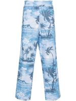 Palm Angels pantalon droit imprimé - Bleu - thumbnail