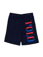POLO RALPH LAUREN KIDS short en coton à logo imprimé - Bleu