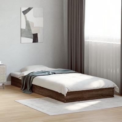 Bedframe zonder matras bewerkt hout bruin eikenkleur 75x190 cm