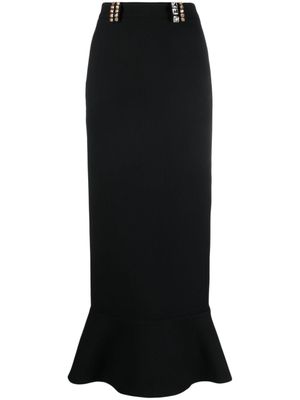 V:PM ATELIER jupe longue Alette à ornements en cristal - Noir