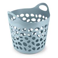 Flexibele wasmand/opbergmand - rond - blauw - 35 liter - D40 x H39 cm