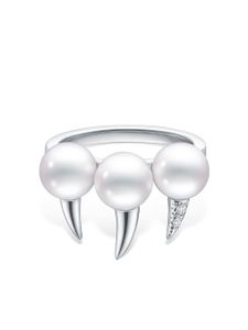 TASAKI bague Collection Line Danger Fang en or blanc 18ct à perle - Argent