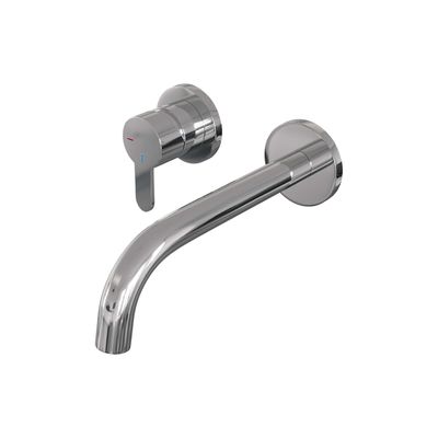 Brauer Chrome Edition Wastafelmengkraan inbouw - gebogen uitloop rechts - hendel plat smal - model D2 chroom 5-CE-083-B4-65