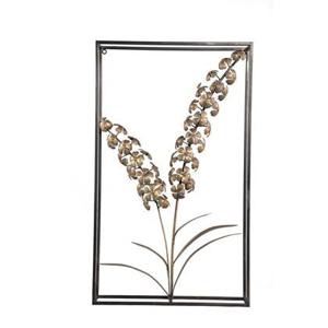 PTMD Zadder Gold metal dried flower statue rectangle L