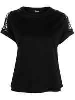 Herno t-shirt en coton à détails de dentelle - Noir