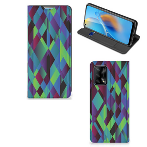 OPPO A74 4G Stand Case Abstract Green Blue