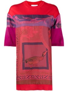 Ferragamo t-shirt long à imprimé graphique - Rouge