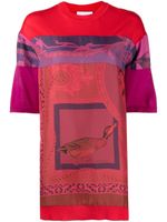 Ferragamo t-shirt long à imprimé graphique - Rouge
