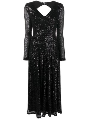 Karl Lagerfeld robe ornée de sequins à coupe longue - Noir