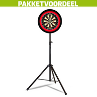 Winmau Blade 6 + Lena Dartbordverlichting Deluxe Rood - Zwart + Dartstandaard