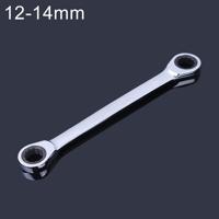 12-14mm professionele Double-hoofd Ratchet moersleutel lengte: 16.6cm(Silver)
