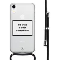 iPhone XR hoesje met koord - Wine o'clock