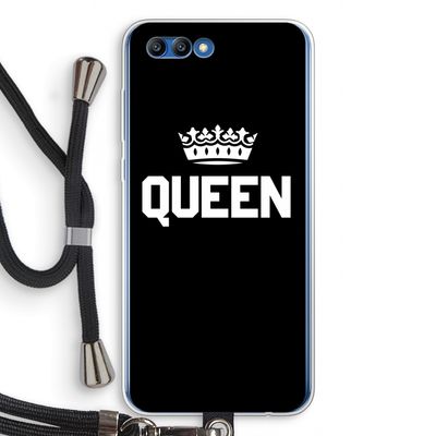 Queen zwart: Honor 10 Transparant Hoesje met koord
