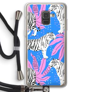 Tijger: Samsung Galaxy A8 (2018) Transparant Hoesje met koord