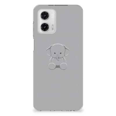 Motorola Moto G73 Telefoonhoesje met Naam Grijs Baby Olifant Motorola Moto G73 Telefoonhoesje met Naam Grijs Baby Olifant