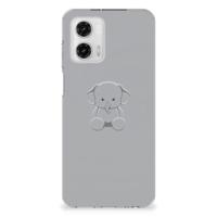 Motorola Moto G73 Telefoonhoesje met Naam Grijs Baby Olifant