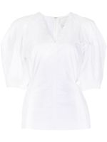 3.1 Phillip Lim haut col v à manches courtes - Blanc