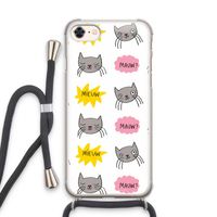 Meow: iPhone 7 Transparant Hoesje met koord