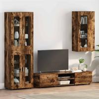 Wandkast met plank Gerookt eiken 55 x 29 x 100 cm Bewerkt hout