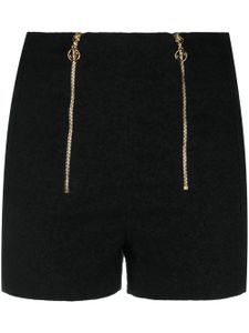 Patou short en tweed à zips - Noir