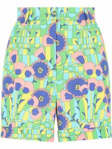 Dolce & Gabbana short taille-haute à fleurs - Vert