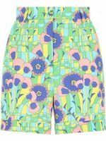 Dolce & Gabbana short taille-haute à fleurs - Vert - thumbnail