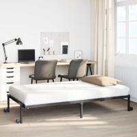 Bedframe zonder matras opvouwbaar 100x190 cm staal zwart Bedframe zonder matras opvouwbaar 100x190 cm staal zwart