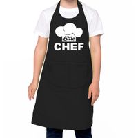 Little chef Keukenschort kinderen/ kinder schort zwart voor jongens en meisjes