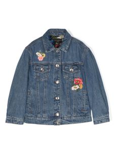 Dolce & Gabbana Kids floral-embroidered denim jacket - Bleu