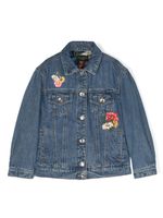 Dolce & Gabbana Kids floral-embroidered denim jacket - Bleu - thumbnail