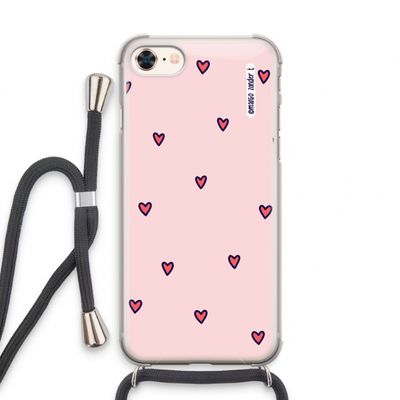 Hartjes: iPhone 8 Transparant Hoesje met koord