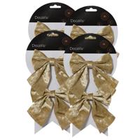 Kerstornamenten strikken - 8x - velvet creme - 12 x 13 cm - kerstboomstrikjes
