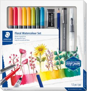 Staedtler Floral Watercolour Set, set van 12 stuks