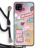 Positivity: Samsung Galaxy A22 5G Transparant Hoesje met koord