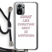 Christian Grey: Xiaomi Redmi Note 10S Transparant Hoesje met koord Christian Grey: Xiaomi Redmi Note 10S Transparant Hoesje met koord