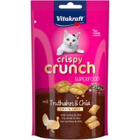 Vitakraft Crispy Crunch Superfood met kalkoen & chiazaad kattensnack (60 g) 8 verpakkingen