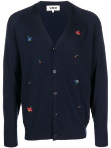 YMC cardigan à broderies - Bleu