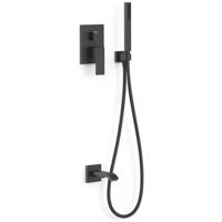 Regendouche set Tres Cuadro | Inbouw | Mengkraan | 2-weg | rechthoek | Zwart mat