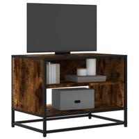 Tv-meubel 61x40x46 cm bewerkt hout metaal gerookt eikenkleurig